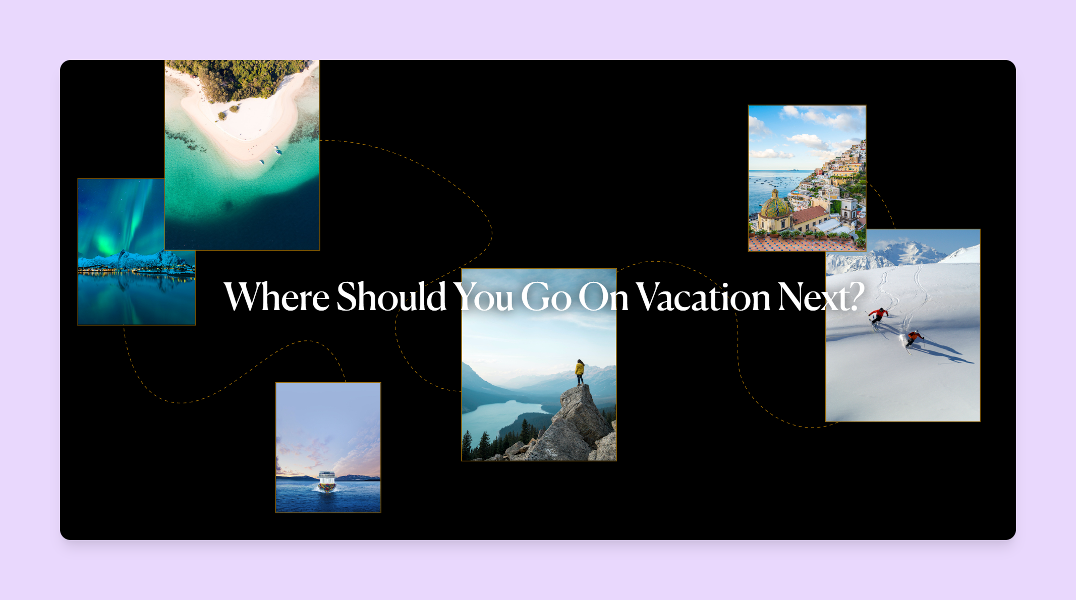 Landing page of the Vacation Quiz.